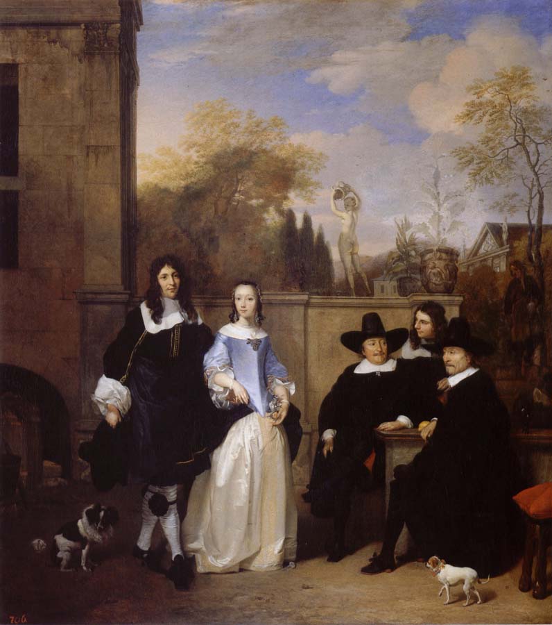 Portrait of a family in a Garden